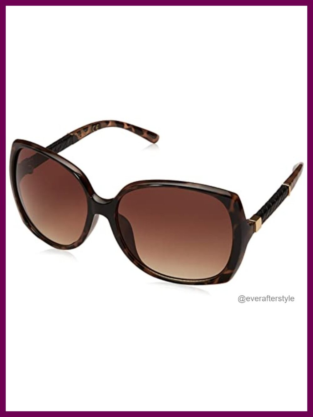 Oversized Square Sunglasses UV400 Leather-Like Temples Full Frame Designer